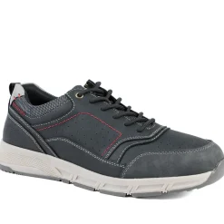 Wide Fit Lace Up Shoes With Grip Sole - Black