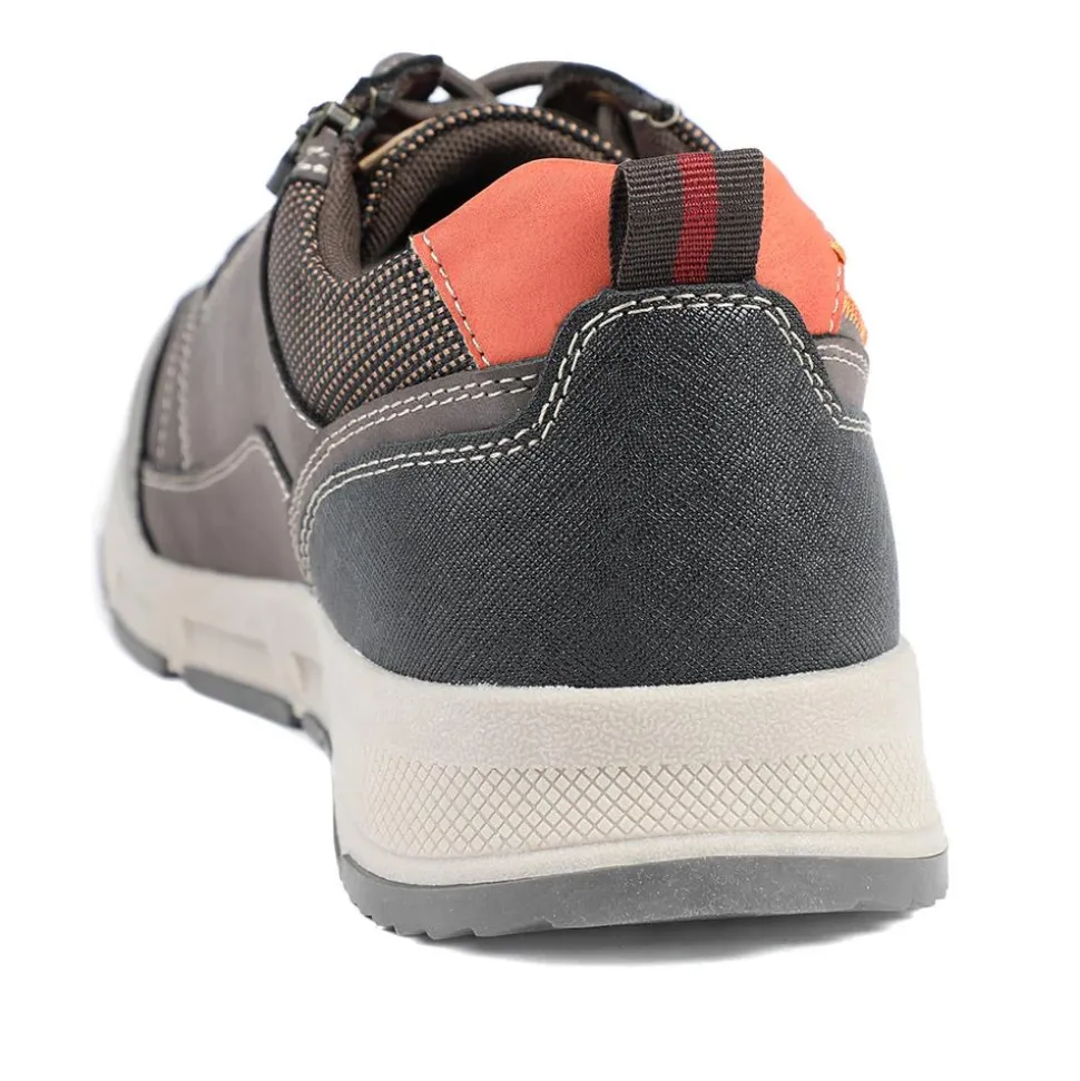 Wide Fit Lace Up Shoes With Grip Sole - Brown