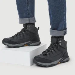 Wide Fit Lace Up Walking Boots - Black