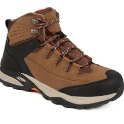 Wide Fit Lace Up Walking Boots - Brown
