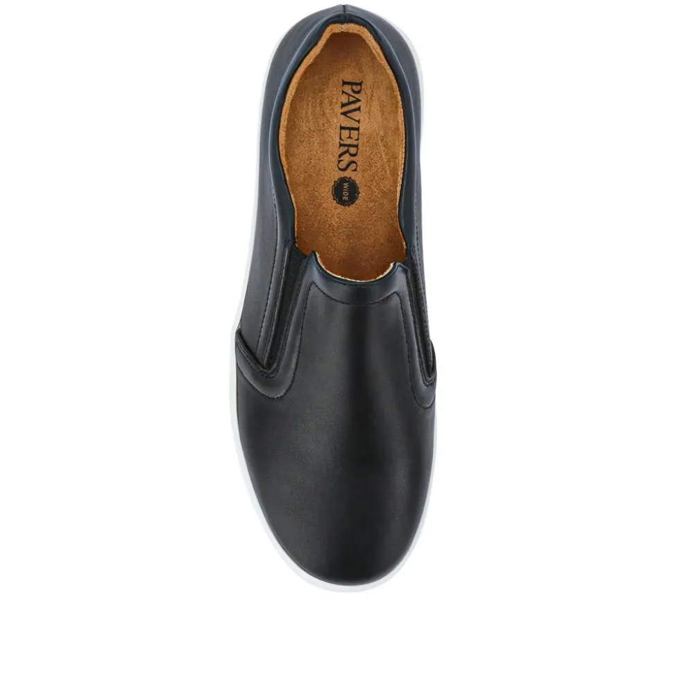 Wide Fit Ladies' Slip-On Shoes - Black