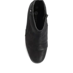 Wide Fit Leather Ankle Boots - Black