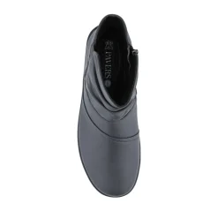 Wide Fit Leather Ankle Boots - Grey