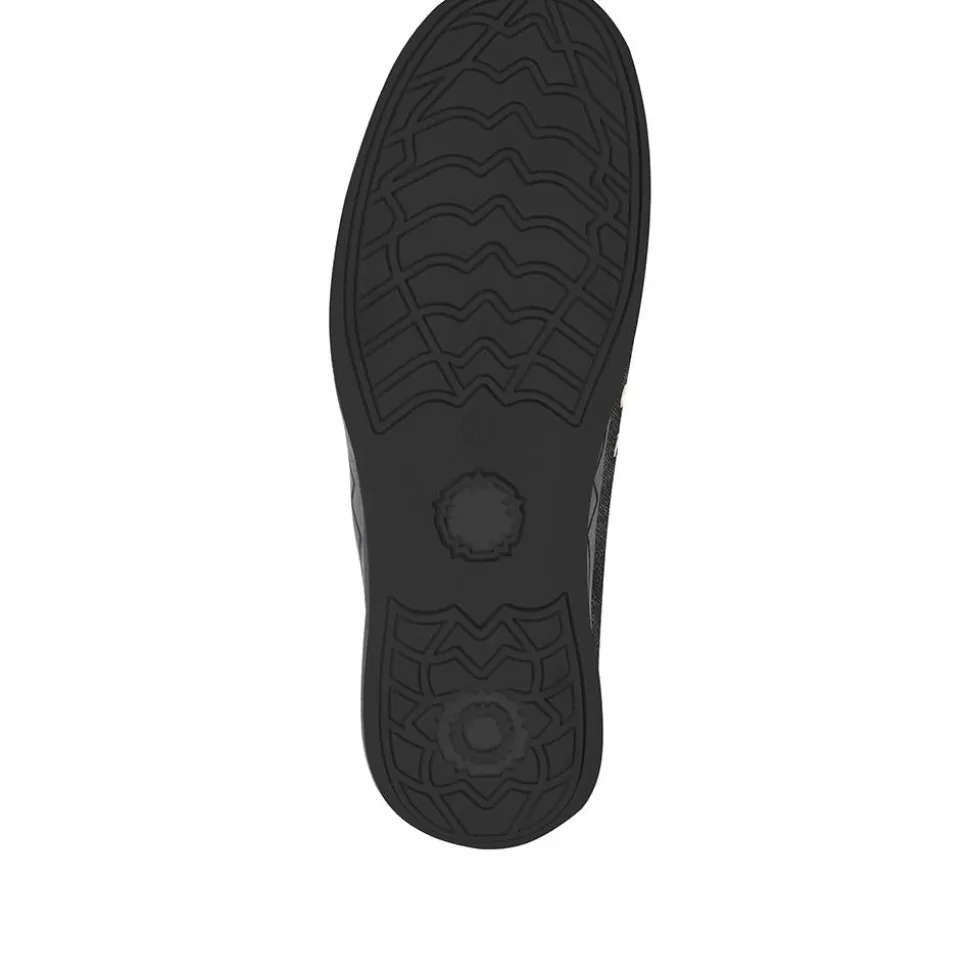 Wide Fit Leather Arch Support Trainers - Black Floral