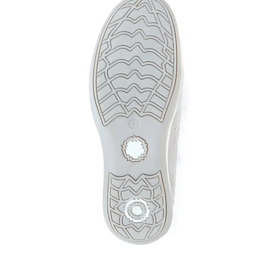 Wide Fit Leather Arch Support Trainers - Denim