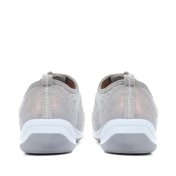 Wide Fit Leather Arch Support Trainers - Denim