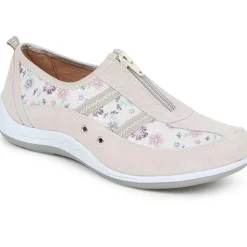 Wide Fit Leather Arch Support Trainers - Floral