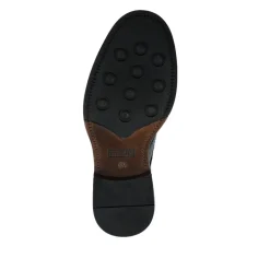Wide Fit Leather Brogue Derby Shoes - Black