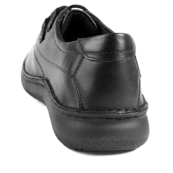 Wide Fit Leather Casual Lace Up Shoes - Black