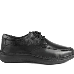 Wide Fit Leather Casual Lace Up Shoes - Black