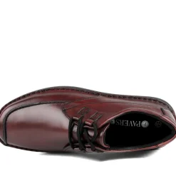 Wide Fit Leather Casual Lace Up Shoes - Bordeaux
