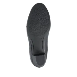 Wide Fit Leather Elasticated Slip-On Shoes - Black