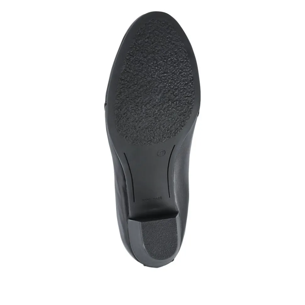 Wide Fit Leather Elasticated Slip-On Shoes - Black
