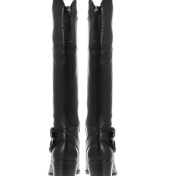 Wide Fit Leather Knee Boots - Black