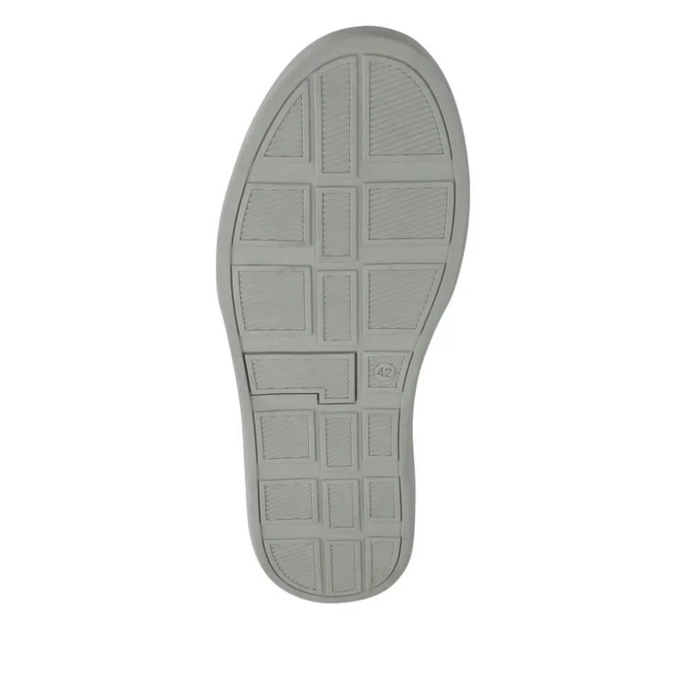 Wide-Fit Leather Laced Trainers - Navy