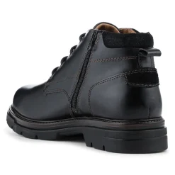 Wide Fit Leather Lace Up Boots - Black
