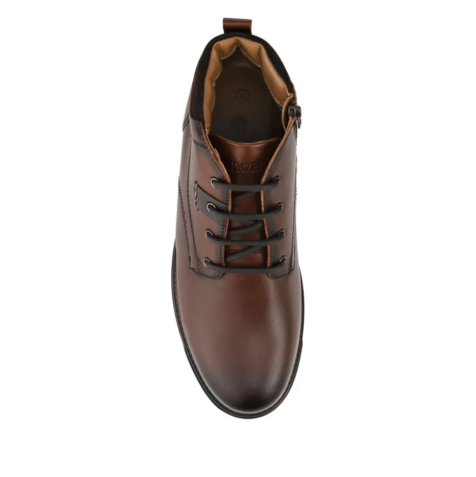 Wide Fit Leather Lace Up Boots - Brown