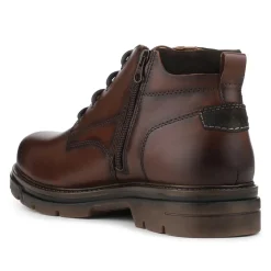 Wide Fit Leather Lace Up Boots - Brown