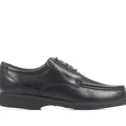 Wide Fit Leather Lace-Up Shoes - Black