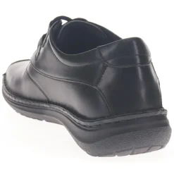 Wide Fit Leather Lace-Up Shoes - Black