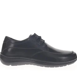 Wide Fit Leather Lace-Up Shoes - Black