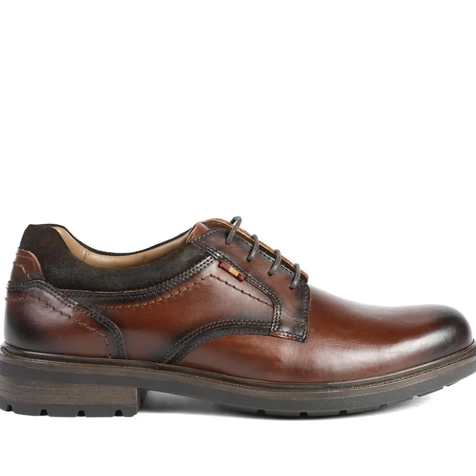 Wide Fit Leather Lace Up Shoes - Brown