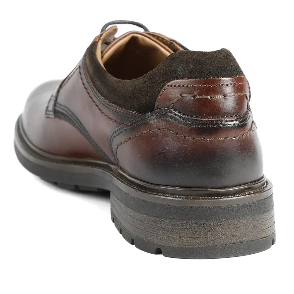 Wide Fit Leather Lace Up Shoes - Brown