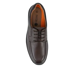 Wide Fit Leather Lace-Up Shoes With Comfort Sole - Brown