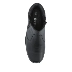 Wide-Fit Leather Lightweight Ankle Boots - Black
