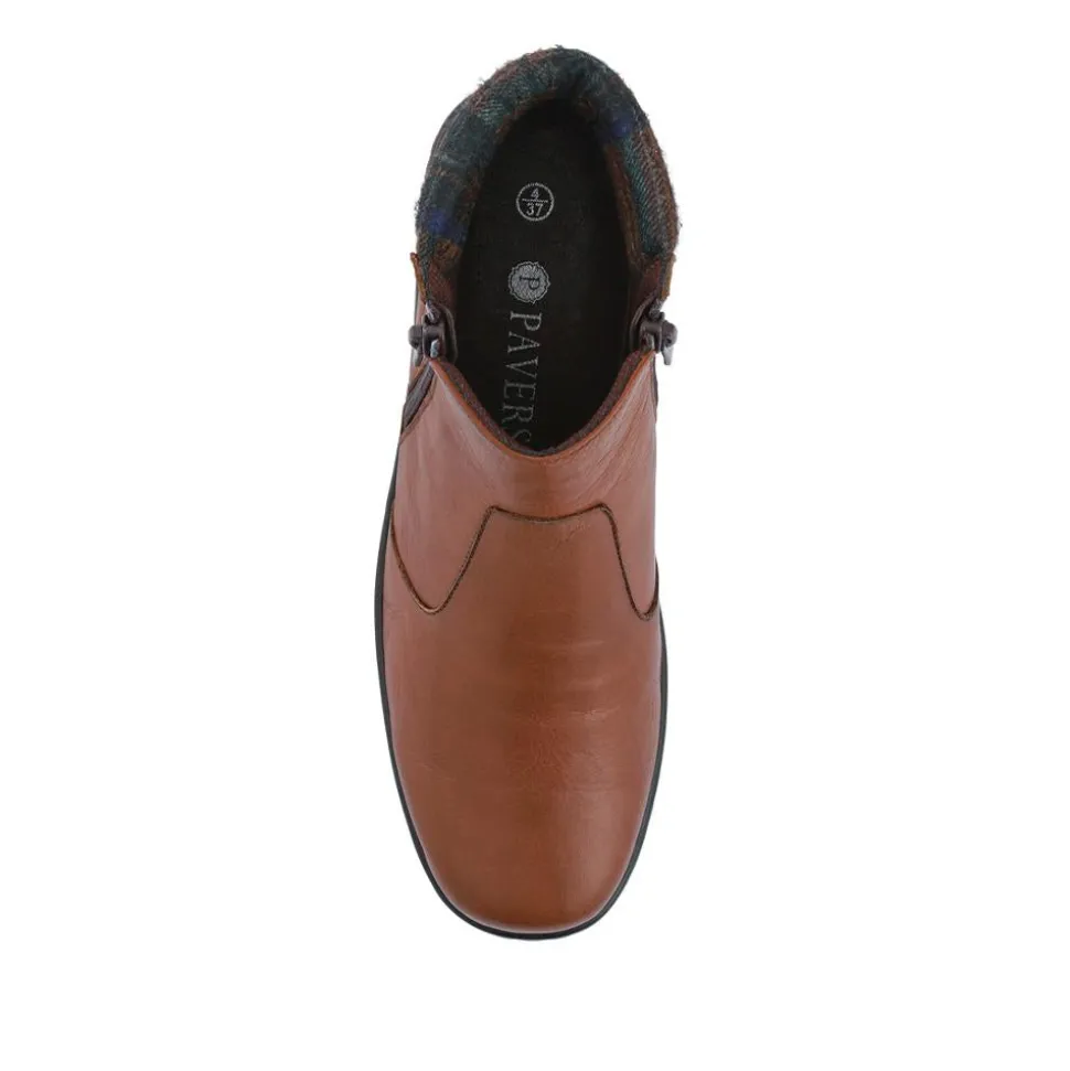 Wide-Fit Leather Lightweight Ankle Boots - Tan