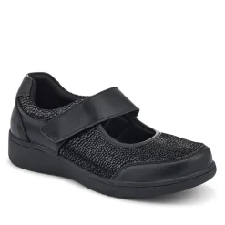 Wide Fit Leather Mary Janes - Black
