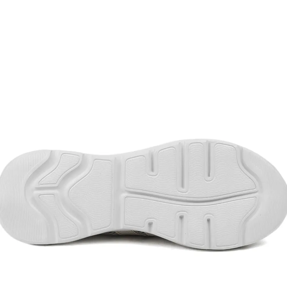 Wide Fit Leather Memory Foam Trainers - Taupe