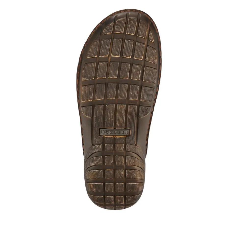 Wide-Fit Leather Mule Sandals - Brown