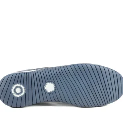 Wide Fit Leather Slip On Comfort Trainers - Blue Multi