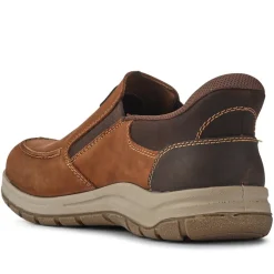 Wide-Fit Leather Slip-Ons - Brown