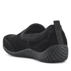 Wide-Fit Leather Slip-On Shoes - Black