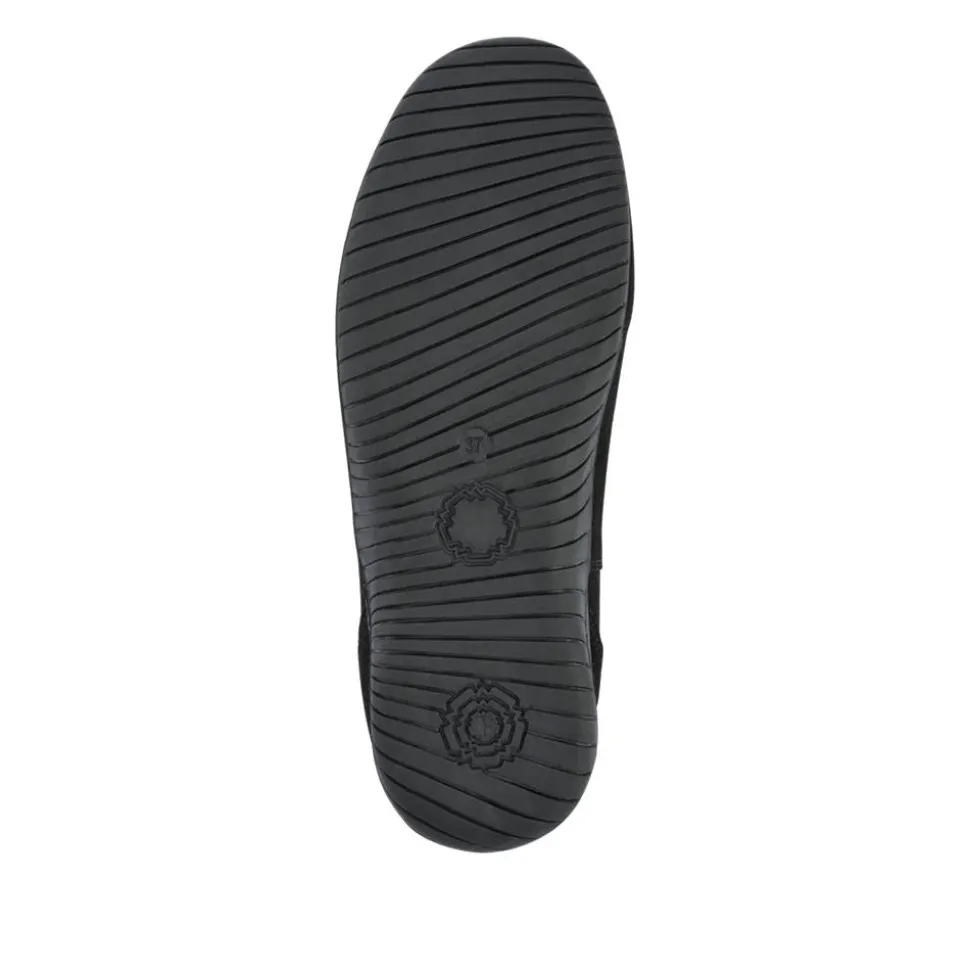 Wide-Fit Leather Slip-On Shoes - Black