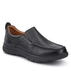 Wide Fit Leather Slip-On Shoes - Black