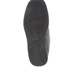 Wide Fit Leather Slip-On Shoes - Black