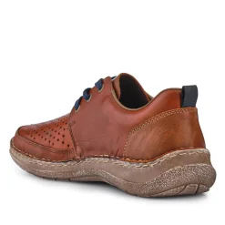 Wide-Fit Leather Slip-On Shoes - Tan