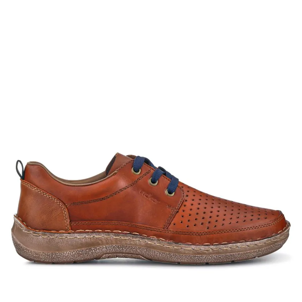 Wide-Fit Leather Slip-On Shoes - Tan