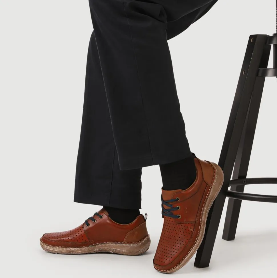 Wide-Fit Leather Slip-On Shoes - Tan