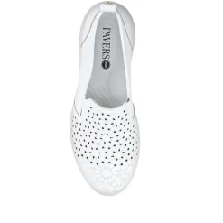 Wide Fit Leather Slip-On Shoes - White