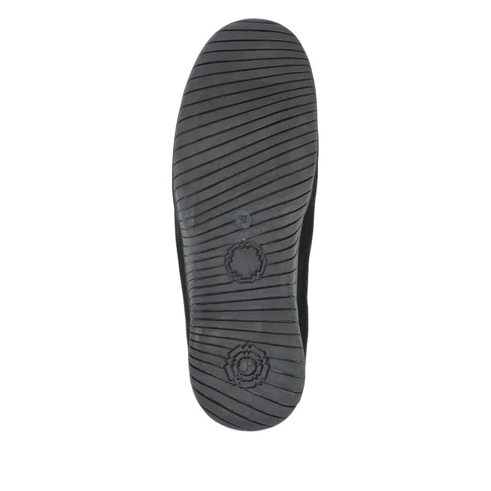 Wide Fit Leather Slip-On Shoes With Zip Fastening - Black