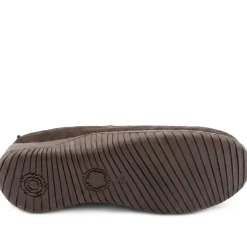 Wide Fit Leather Slip-On Shoes With Zip Fastening - Chocolate