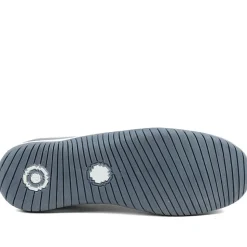 Wide Fit Leather Slip-On Shoes With Zip Fastening - Denim