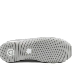 Wide Fit Leather Slip-On Shoes With Zip Fastening - Light Grey