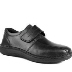 Wide Fit Leather Smart Adjustable Fit Shoes - Black