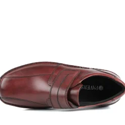 Wide Fit Leather Smart Adjustable Fit Shoes - Bordeaux