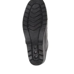 Wide Fit Leather Touch Fasten Shoes - Black